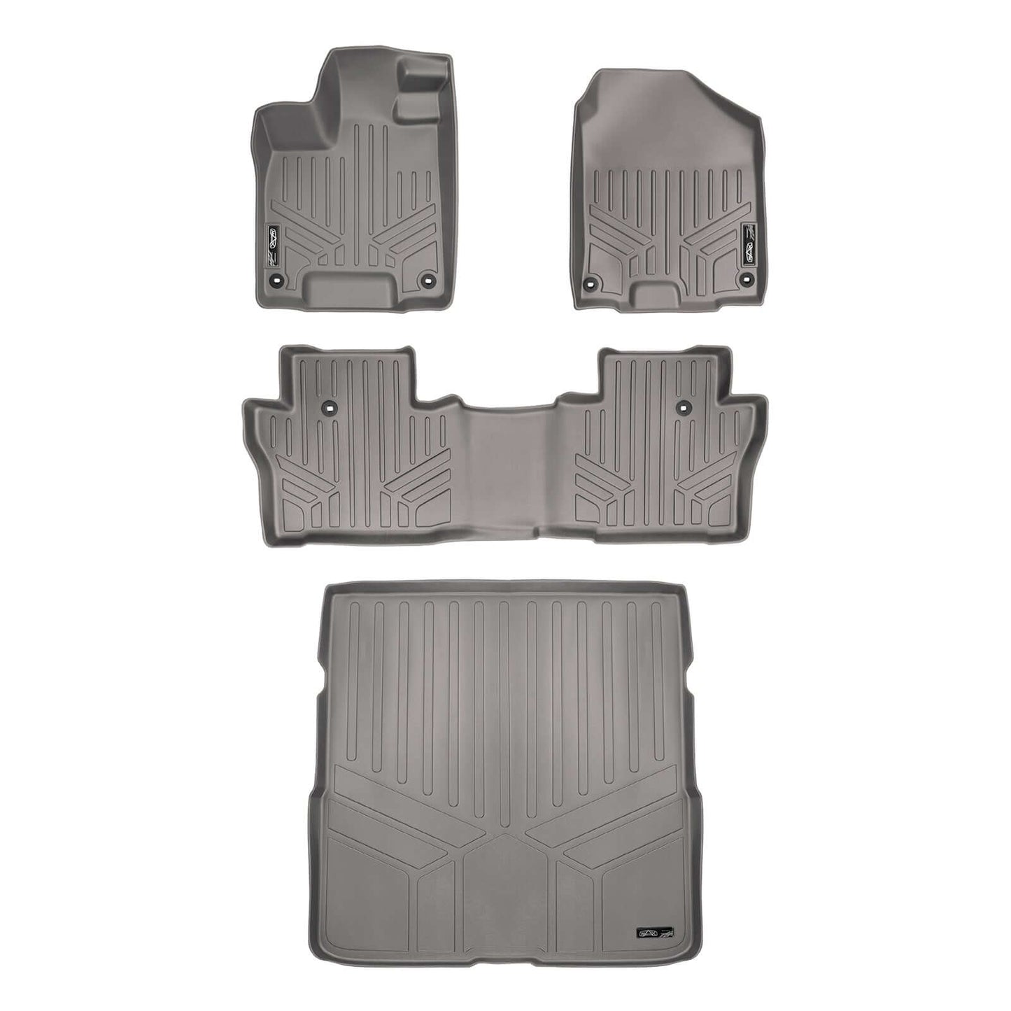 SMARTLINER Custom Fit Floor Liners For 2016-2022 Honda Pilot (7 Passenger Model)