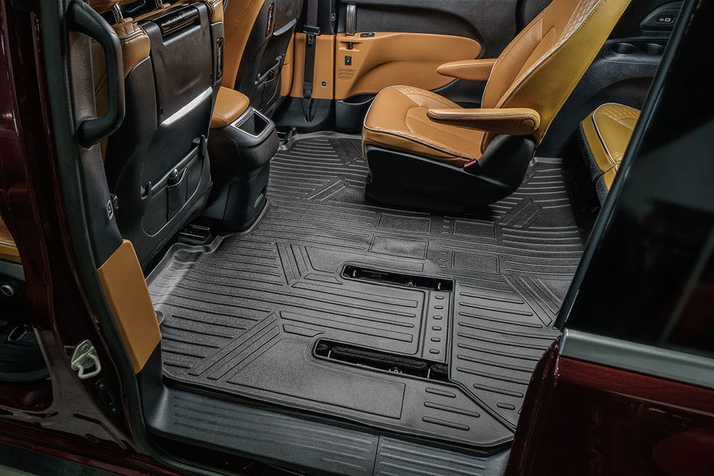SMARTLINER Custom Fit Black 3 Row Liner Set & Cargo Liner Behind 3rd Row Compatible With 2021-2025 Chrysler Pacifica (Fits Limited)
