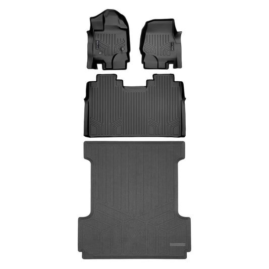 SmartCoverage™ Custom Fit Floor Liners For 2015-2025 Ford F-150 SuperCrew Cab with 1st Row Bench Seat (No OTH and no 2nd Row Underseat Storage)