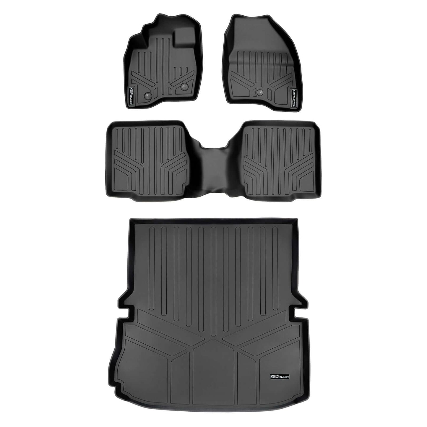 SMARTLINER Custom Fit Floor Liners For 2017-2019 Ford Explorer with 2nd Row Center Console