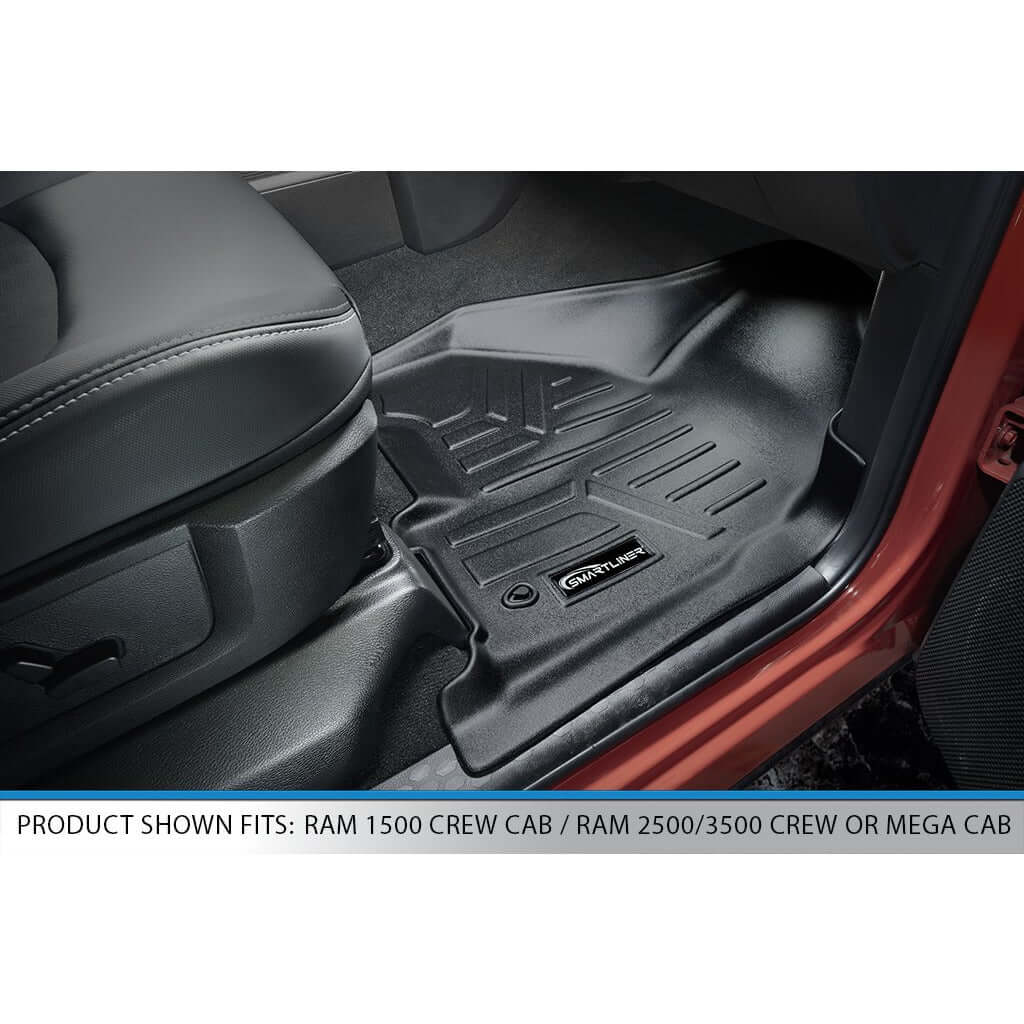 SMARTLINER Custom Fit Floor Liners For 2012-2018 RAM 1500/2500/3500 Crew Cab and Classic Crew Cab (4 Full Size Doors)