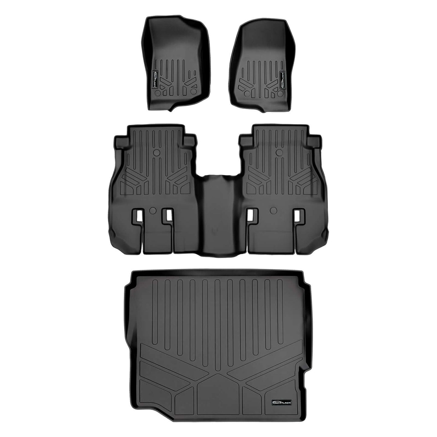 SMARTLINER Custom Fit Floor Liners For JL New Body 2018-2024 Jeep Wrangler Unlimited without Subwoofer (no JK)