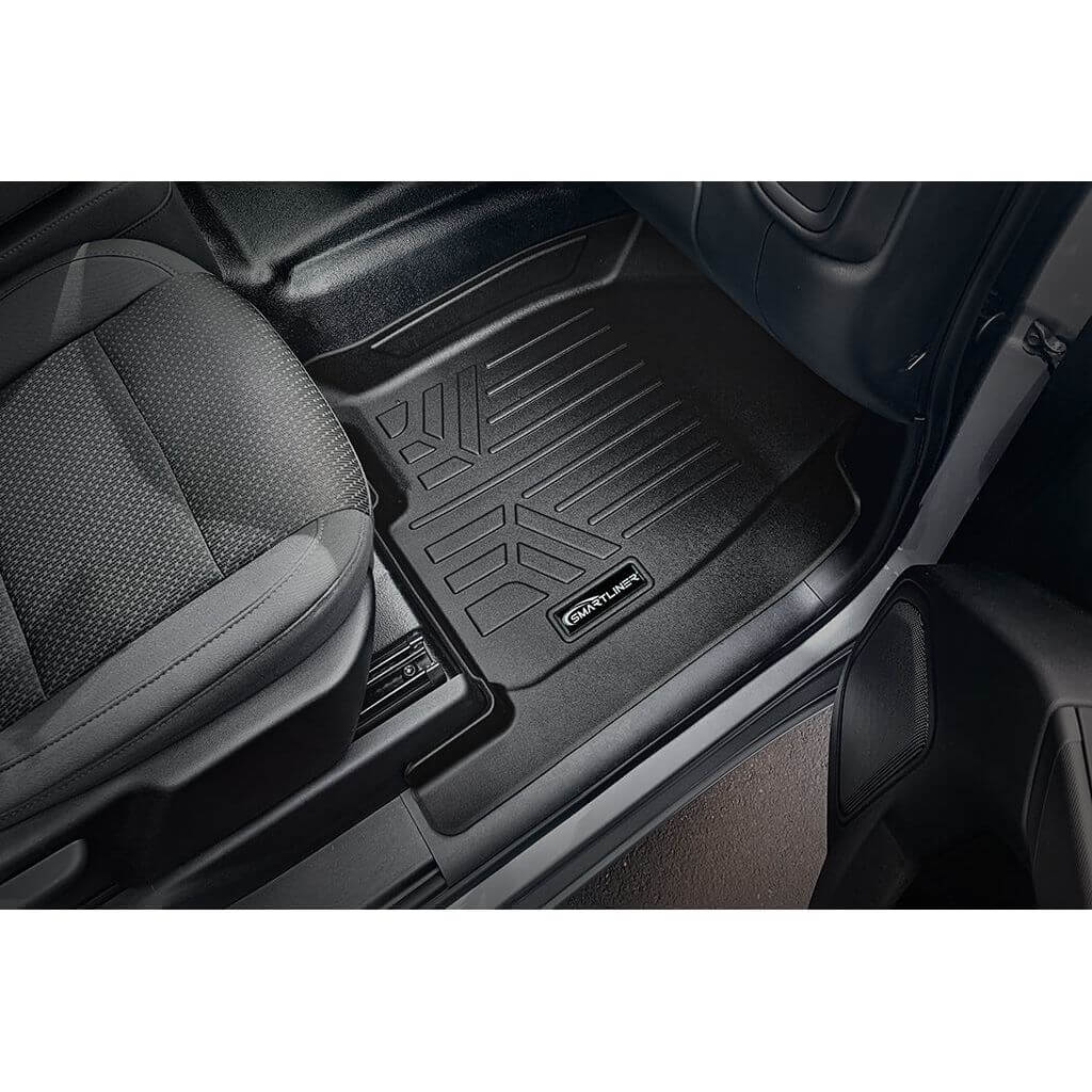 SMARTLINER Custom Fit Floor Liners Compatible With 2020-2025 Chevrolet Silverado 2500 HD | 3500 HD (Crew Cab|Vinyl Flooring|1st Row Bench Seat|Without Over the Hump Coverage|with 2nd Row Underseat Storage)