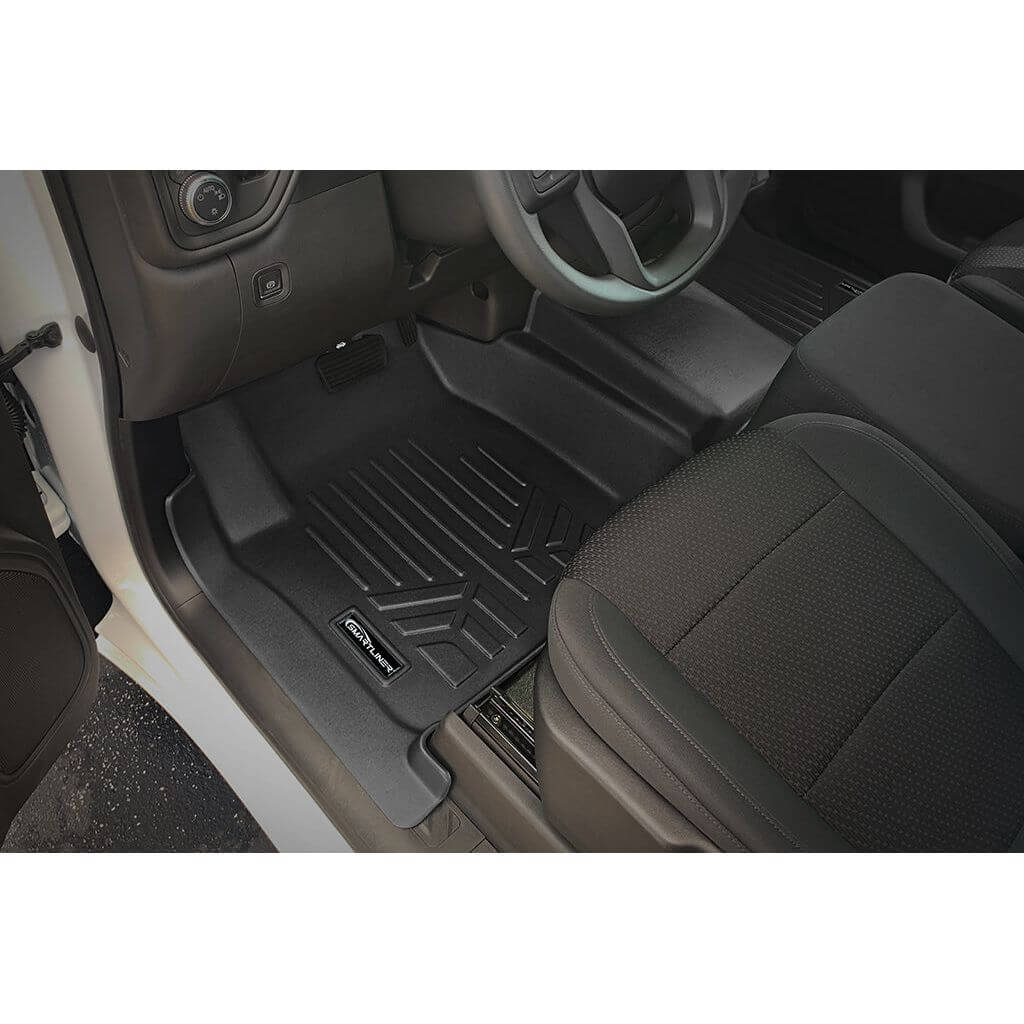 SMARTLINER Custom Fit Floor Liners Compatible With 2020-2025 Chevrolet Silverado 2500 HD | 3500 HD (Crew Cab|Vinyl Flooring|1st Row Bench Seat|With Over the Hump Coverage|with 2nd Row Underseat Storage)