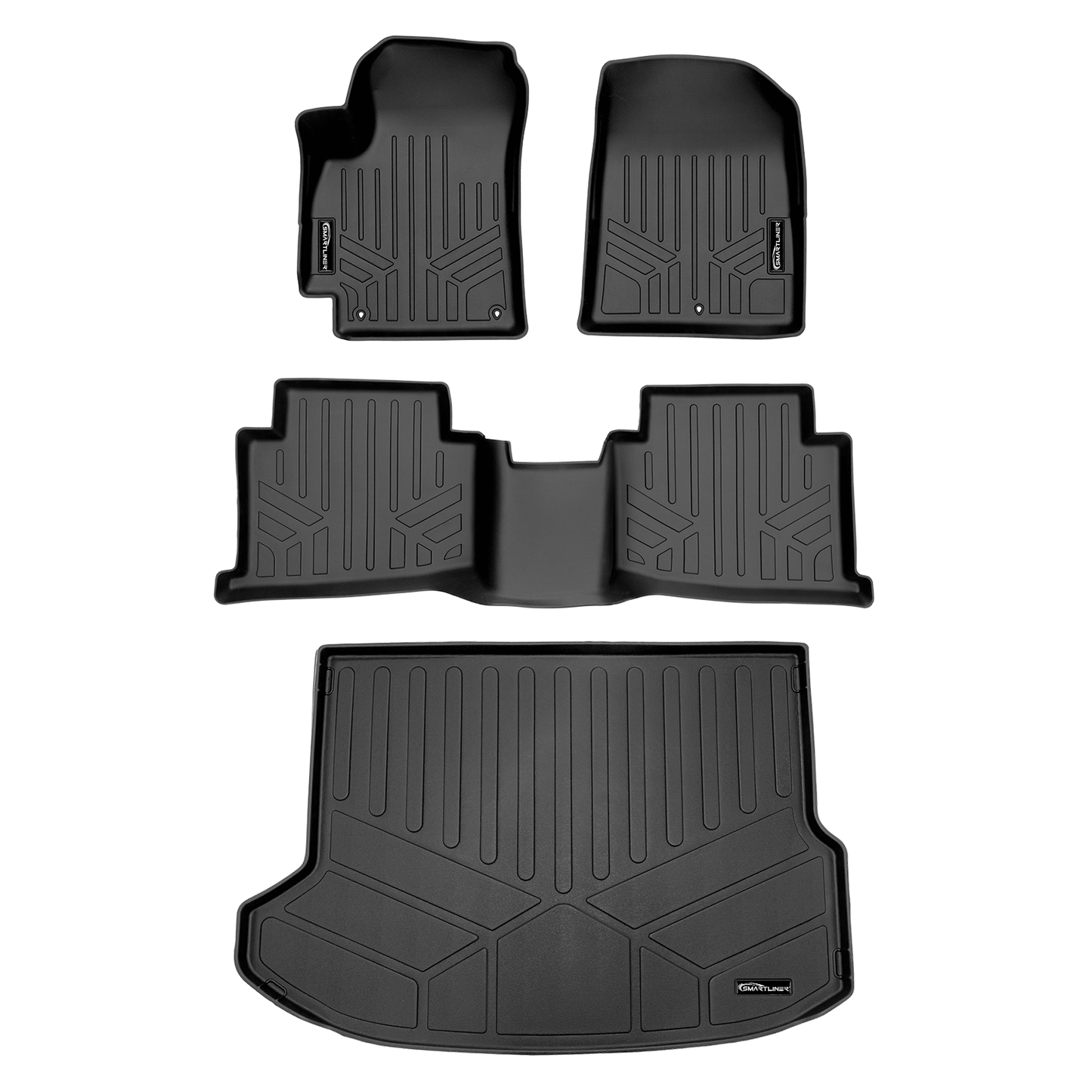 SMARTLINER All Weather Protection Custom Fit Black Cargo Liner Compatible With 2024 - 2025 Kia Seltos with Cargo Area in Upper Position with Subwoofer