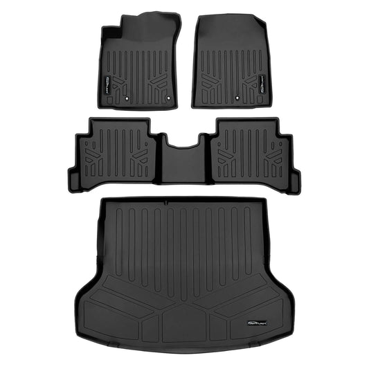 SMARTLINER Custom Fit Floor Liners For 2019-2022 Hyundai Ioniq Hybrid Blue Trim no Subwoofer in Cargo Area (Does Not Fit Electric Models)