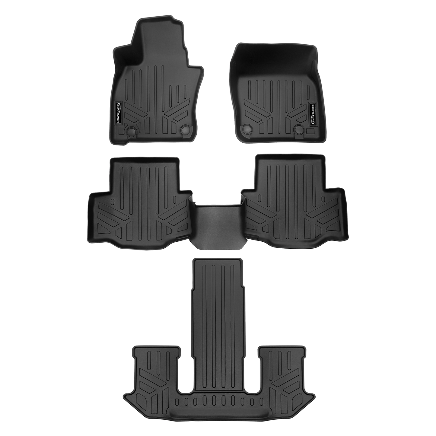 SMARTLINER Custom Fit Floor Liners For 2024-2025 Mazda CX-90 Plug-In Hybrid (Only Fits 2nd Row Bucket Seats With Center Console)