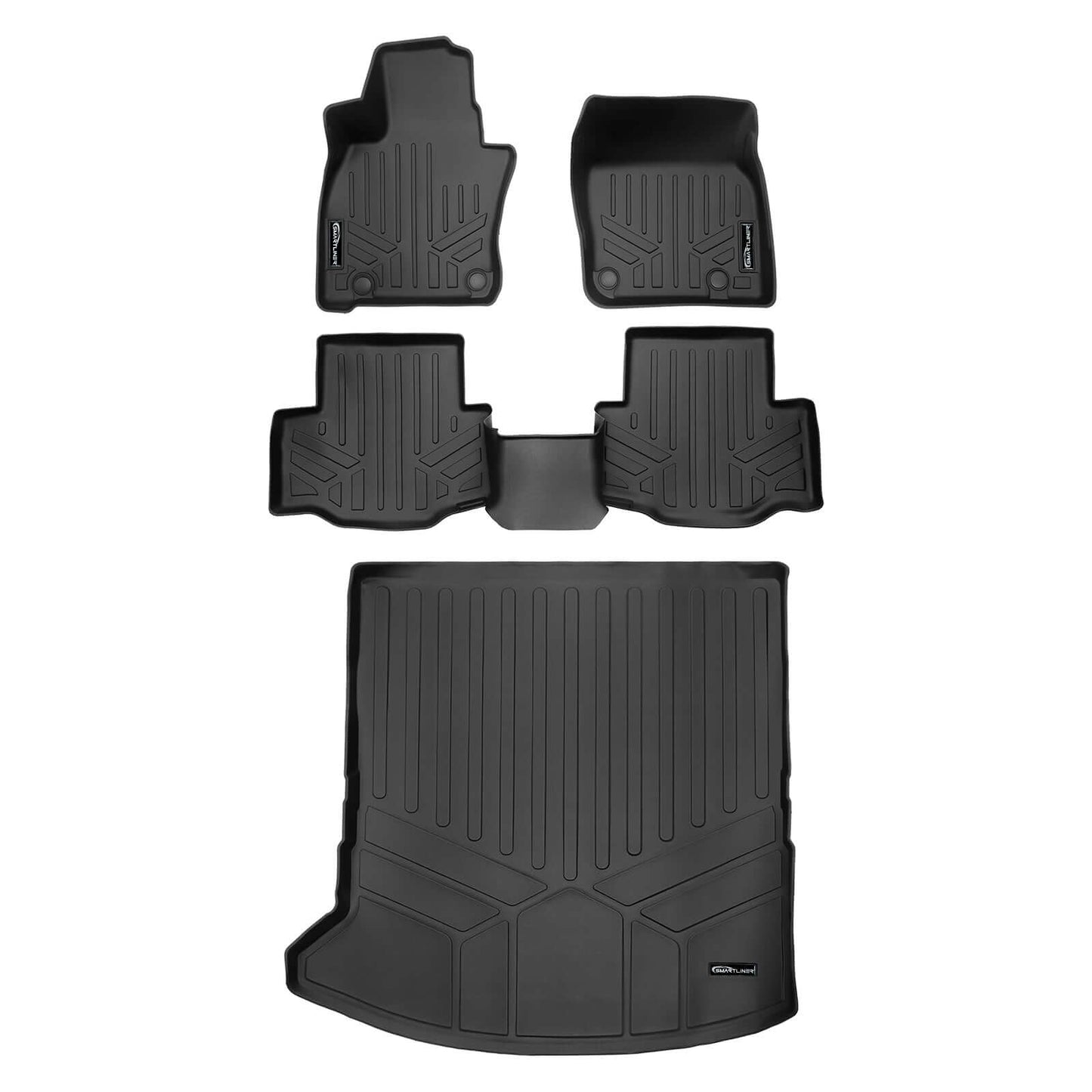 SMARTLINER Custom Fit Floor Liners For 2024-2025 Mazda CX-90 Plug-In Hybrid (Only Fits 2nd Row Bucket Seats With No Center Console)