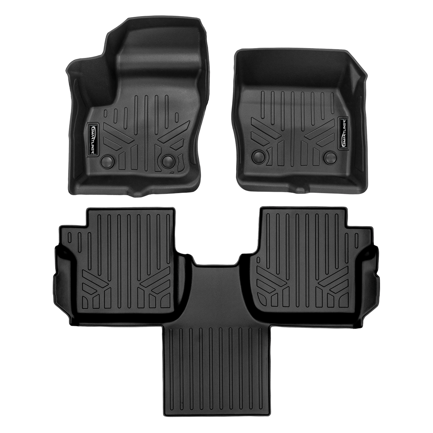 SMARTLINER Custom Fit Floor Liner Set Compatible With 2018-2025 Transit Connect With Vinyl Flooring and without secondary footrest (Short and Long Wheelbase)