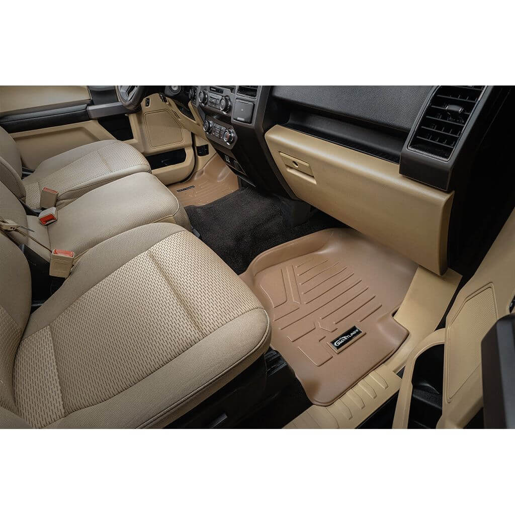 SmartCoverage™ Custom Fit Floor Liners For 2015-2025 Ford F-150 with 1st Row Bucket Seats & OEM 2nd Row Under Seat Storage