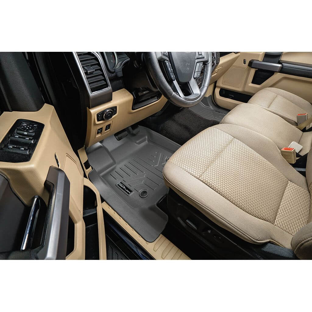 SmartCoverage™ Custom Fit Floor Liners For 2015-2025 Ford F-150 with 1st Row Bucket Seats & OEM 2nd Row Under Seat Storage