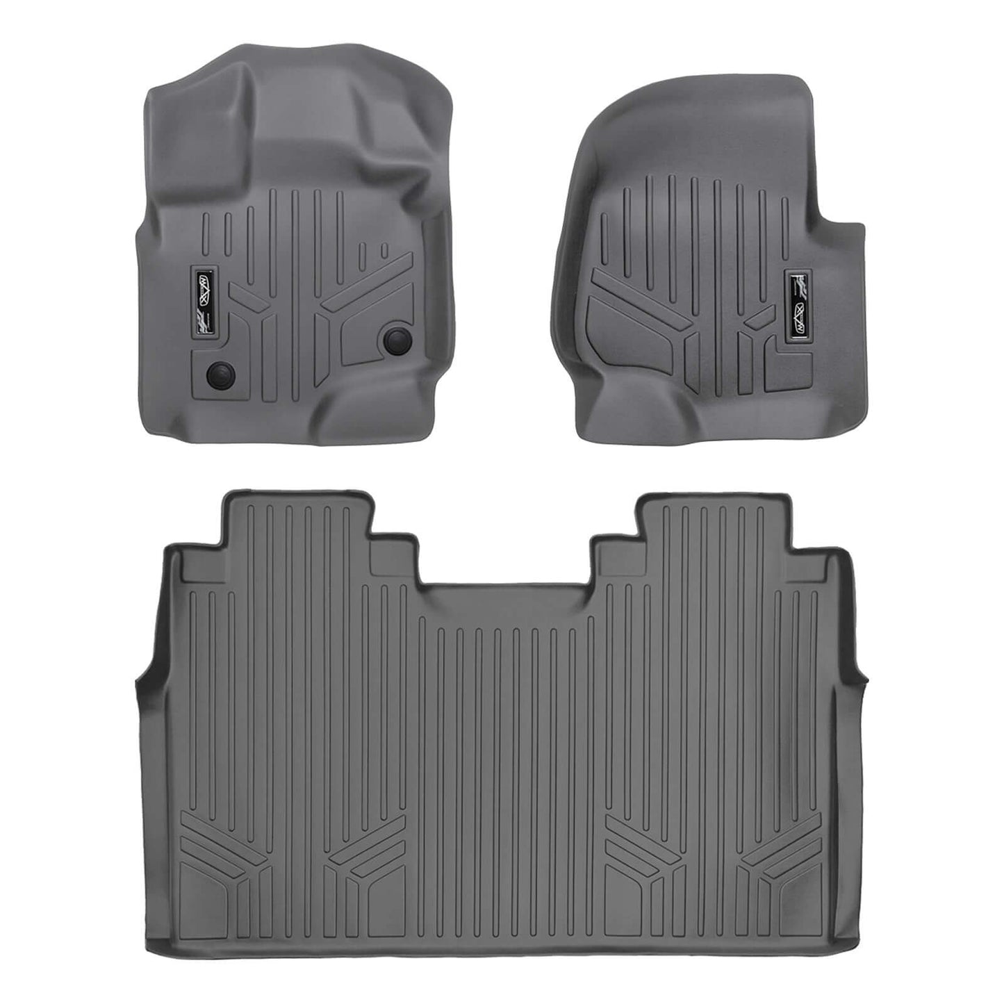 SMARTLINER Custom Fit Floor Liners For 2022-2025 Ford F-150 Lightning 2nd Row Bench seat without under seat fold-flat storage