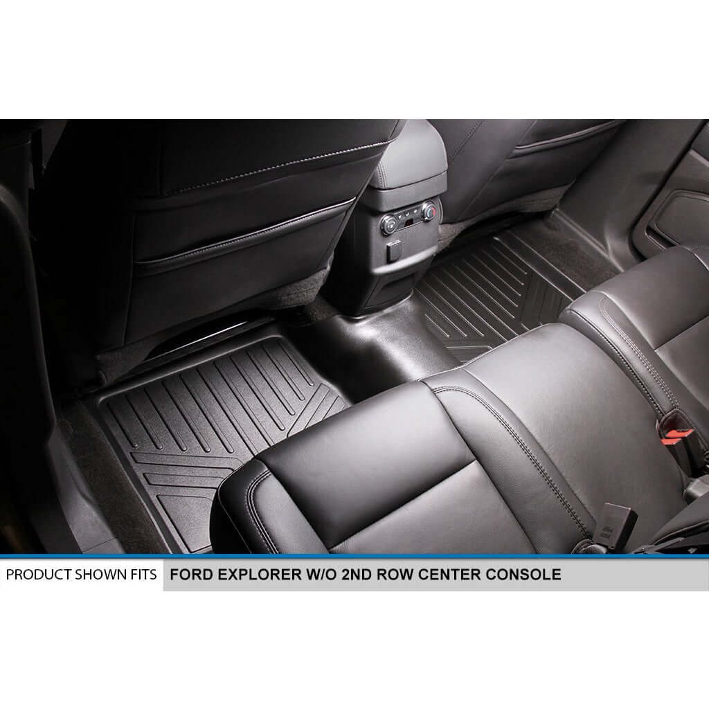 SMARTLINER Custom Fit Floor Liners For 2017-2019 Ford Explorer without 2nd Row Center Console