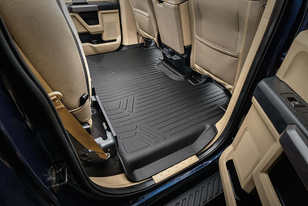 SMARTLINER Custom Fit Floor Liners For 2022-2025 Ford F-150 Lightning 2nd Row Bench seat without under seat fold-flat storage