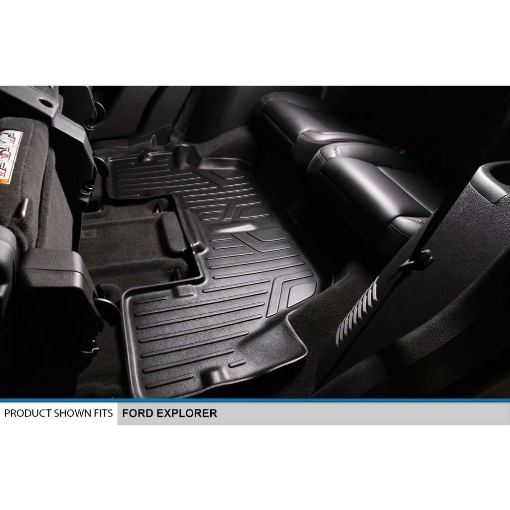 SMARTLINER Custom Fit Floor Liners For 2017-2019 Ford Explorer with 2nd Row Center Console