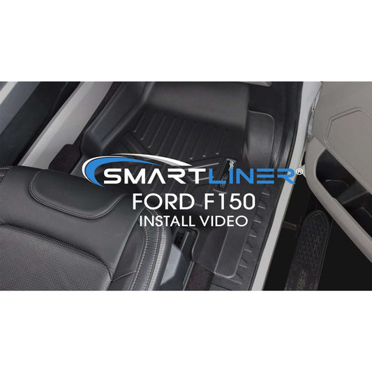 SMARTLINER Custom Fit Floor Liners For 2022-2025 Ford F-150 Lightning 2nd Row Bench seat without under seat fold-flat storage