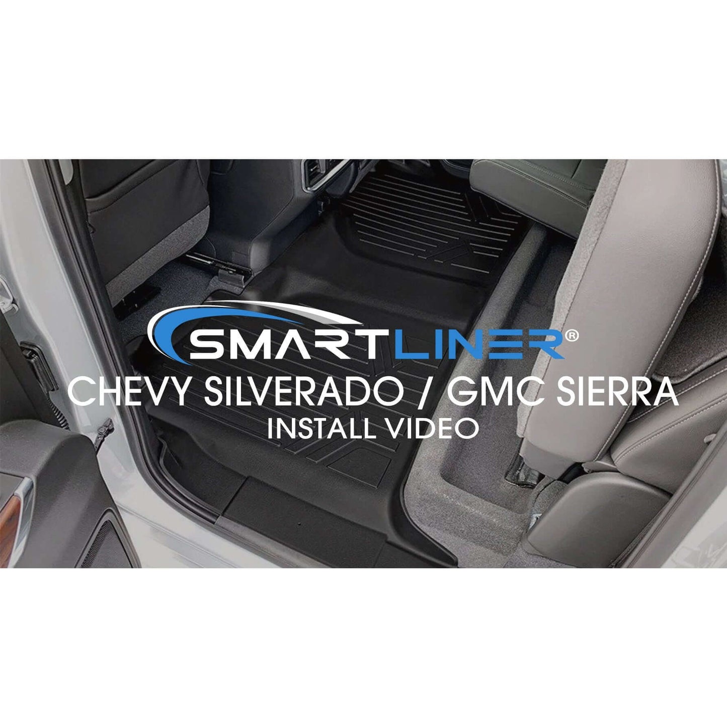SMARTLINER Custom Fit Floor Liners For 2019-2024 GMC Sierra 1500 Double Cab With 1st Row Bucket Seats & Vinyl Flooring