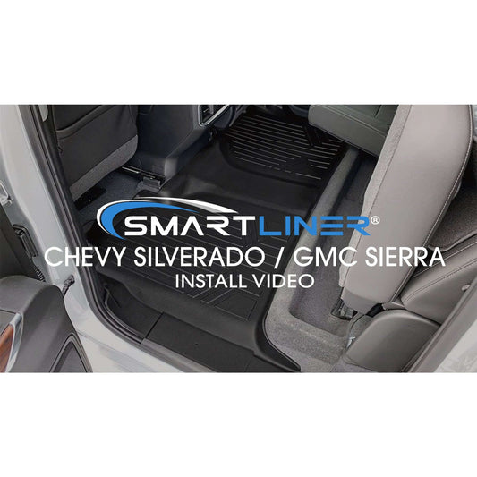 Smart Trim™ Custom Fit Floor Liners For 2019-2024 Chevrolet Silverado 1500 Double Cab with Carpet Flooring and 1st Row Bench Seat and OTH Coverage (without 2nd Row Under Seat Storage)