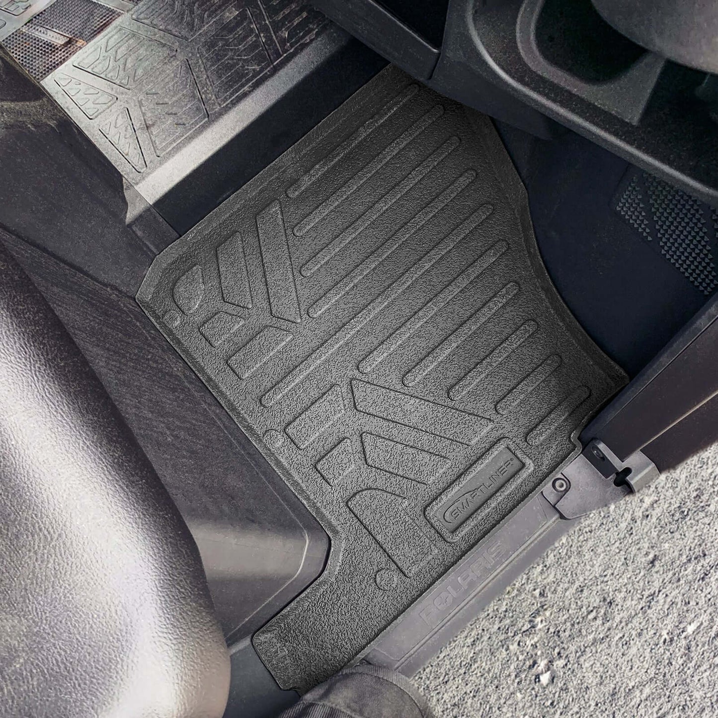 SMARTLINER Custom Fit Rugged Rubber Floor Liners For 2018-2024 Polaris Ranger (3 seater)